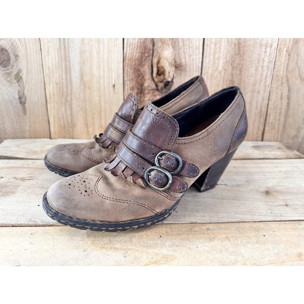 Born Kiltie Pump Steampunk Mary Jane Brogue Women 6 Brown Fair